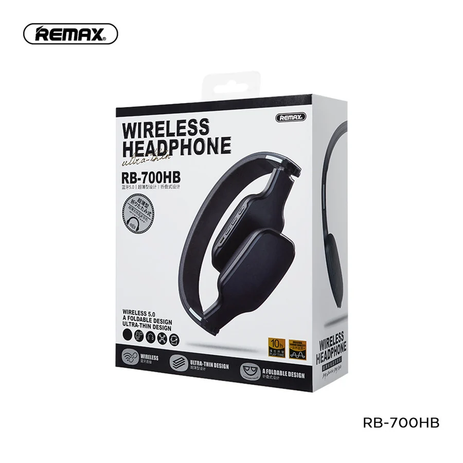Remax RB-700HB Bluetooth Headphone Wireless 5.0 Earphone Ultra Thin Headset Wich Mic HD Call For iOS/Android