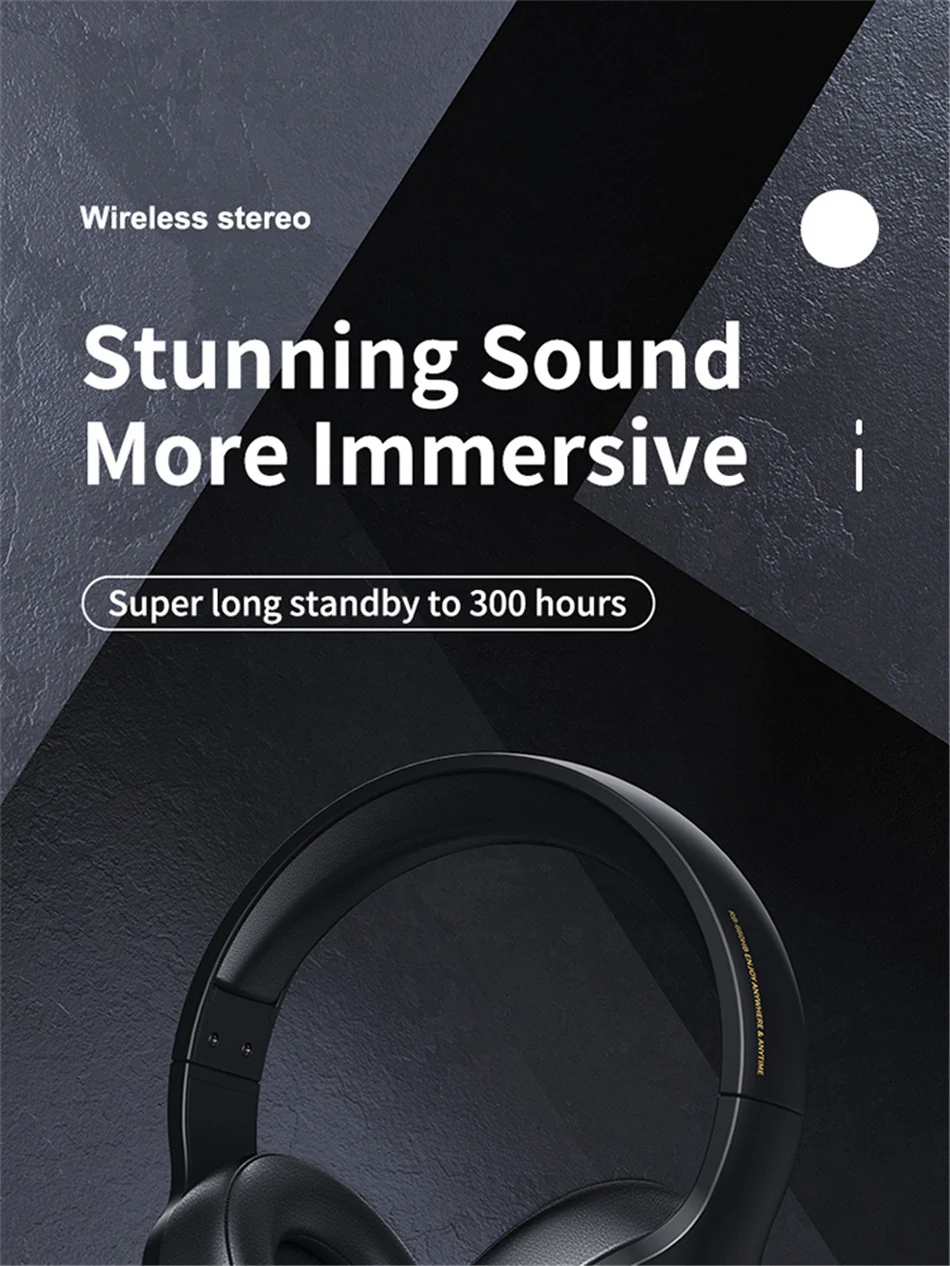 Remax RB-660HB Wireless Headphone Bluetooth 5.0 Earphone Headset Stunning Sound with 3.5mm Audio cable