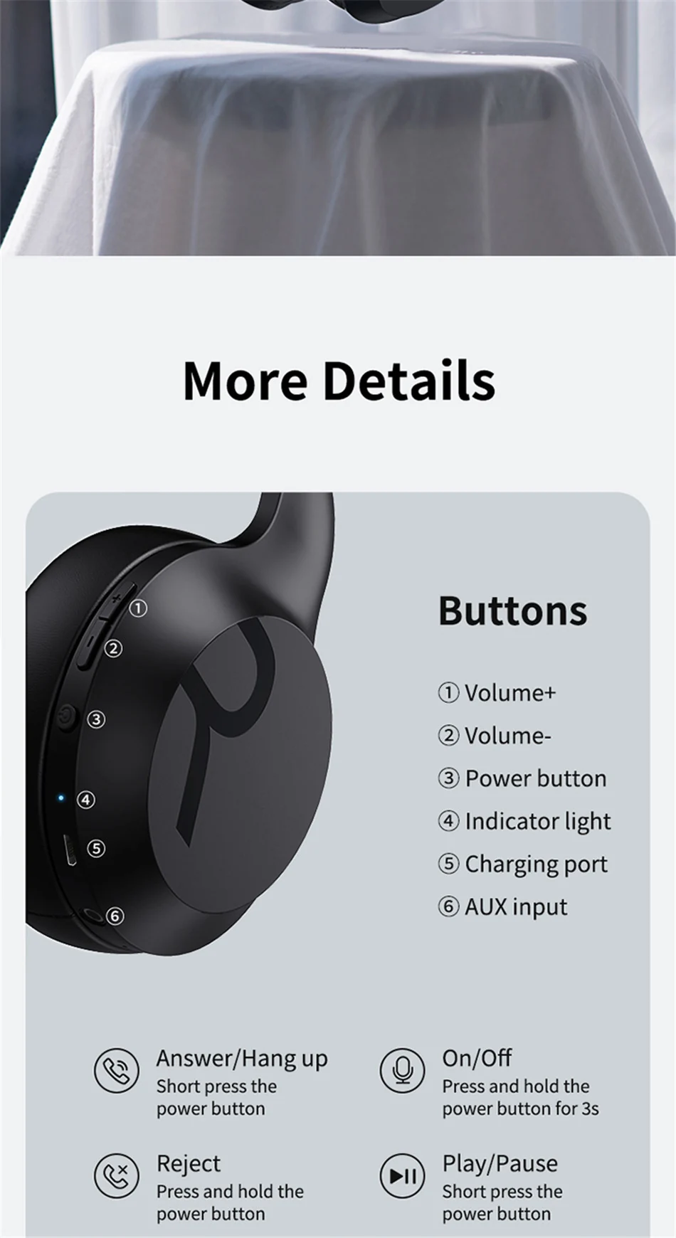 Remax RB-660HB Wireless Headphone Bluetooth 5.0 Earphone Headset Stunning Sound with 3.5mm Audio cable