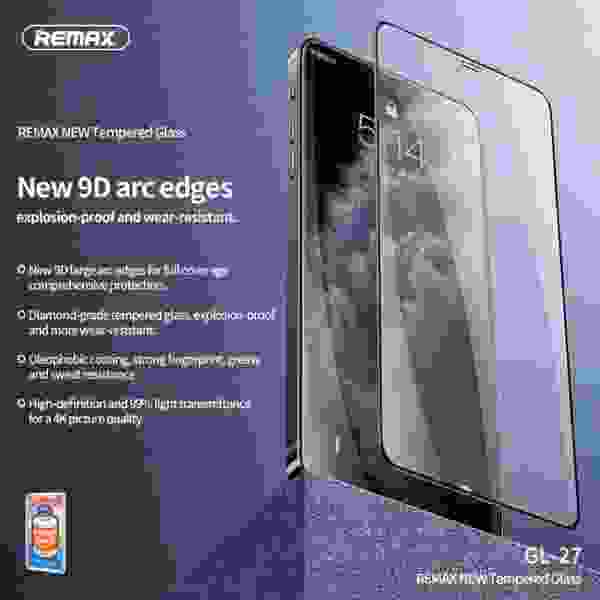 Защитное стекло Remax GL-27 для iPhone 15/14/13/12 с полным покрытием экрана, 9H — изображение 2