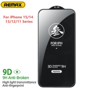 Защитное стекло Remax 9D для iPhone 15/14/13/12/11 с полным покрытием экрана