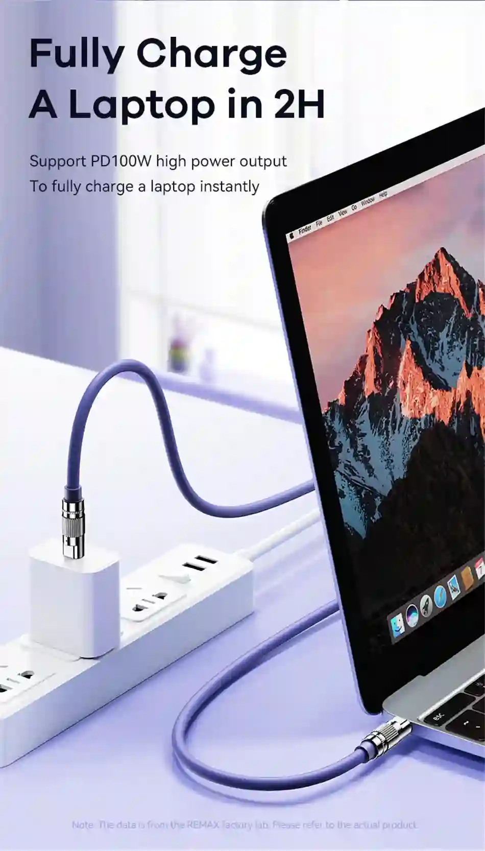 Remax 100W Zinc-alloy Elastic Data Cable with Indicator Light C-C Super Fast Charging Type-C to Type-C For Phones/Laptop/Tablets