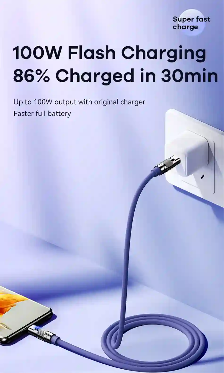 Remax 100W Zinc-alloy Elastic Data Cable with Indicator Light C-C Super Fast Charging Type-C to Type-C For Phones/Laptop/Tablets
