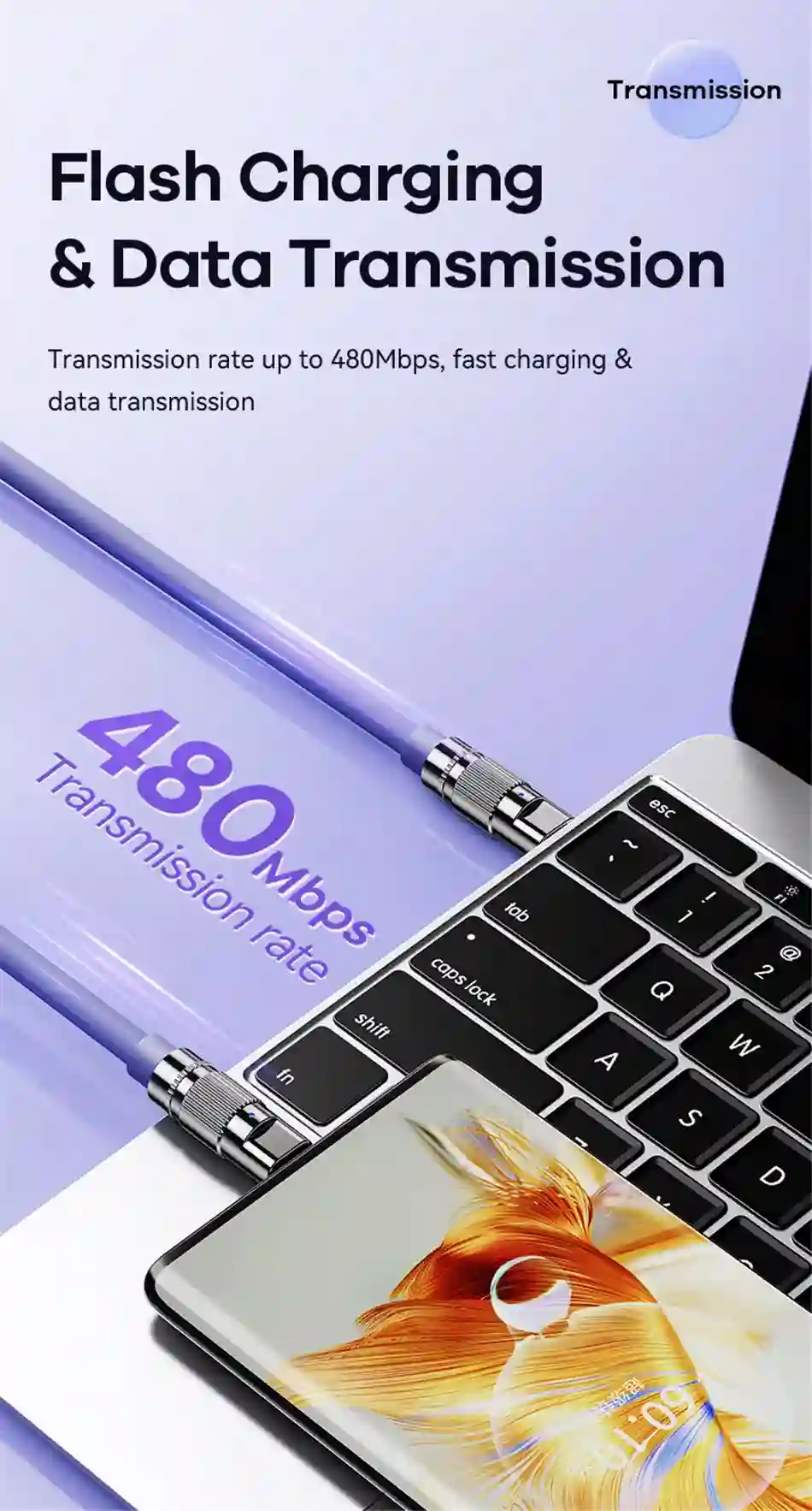 Remax 100W Zinc-alloy Elastic Data Cable with Indicator Light C-C Super Fast Charging Type-C to Type-C For Phones/Laptop/Tablets