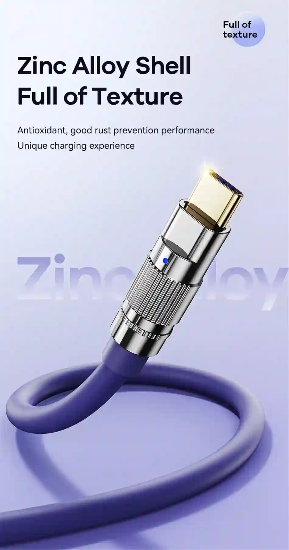 Remax 100W Zinc-alloy Elastic Data Cable with Indicator Light C-C Super Fast Charging Type-C to Type-C For Phones/Laptop/Tablets