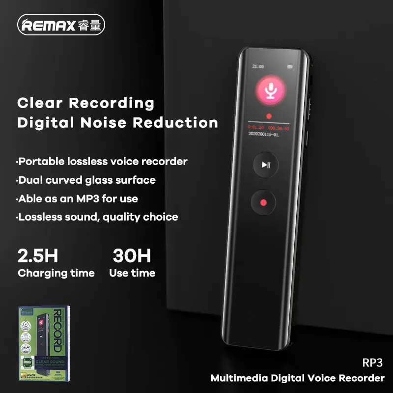 Remax Multimedia Ditigal Voice Recorder 64GB Clear Sound Noise Reduction 30hours Mp3/WAV Function