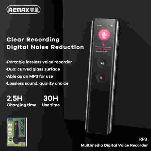 Диктофон Remax RP3 64GB Multimedia Digital Voice Recorder 64GB C 30hours MP3/WAV — изображение 2