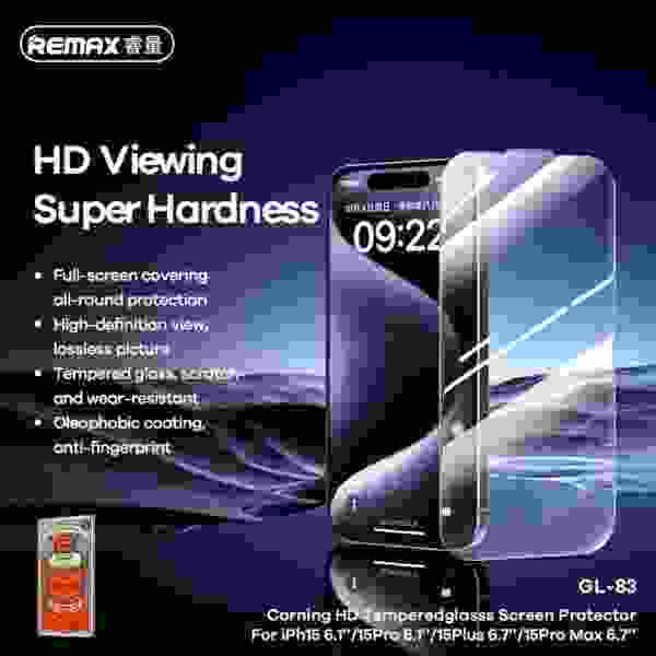 Защитное стекло Remax GL-83 HD Tempered Glass для iPhone 15 Series — изображение 2
