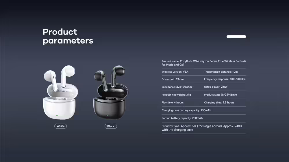REMAX True Wireless Earphone Stereo Earbuds For Music & Call Bluetooth 5.4 Headphone CozyBuds W26