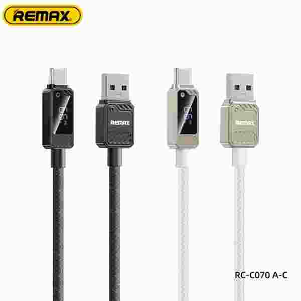 REMAX 66W Zinc Alloy Braided Usb Cable With Smart Digital Display A-C Date Cable USB-A to Type-C Fast Charging USB Cable — изображение 3