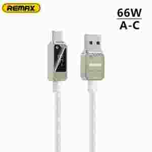 REMAX 66W Zinc Alloy Braided Usb Cable With Smart Digital Display A-C Date Cable USB-A to Type-C Fast Charging USB Cable