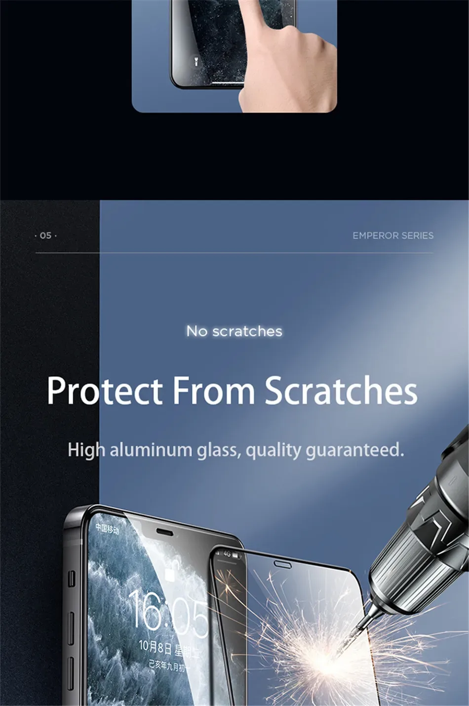 Remax Tempered Glass Full Screen Protector For iPhone 15 15Pro 14/13/12 Series 9H Hardness HD Vision