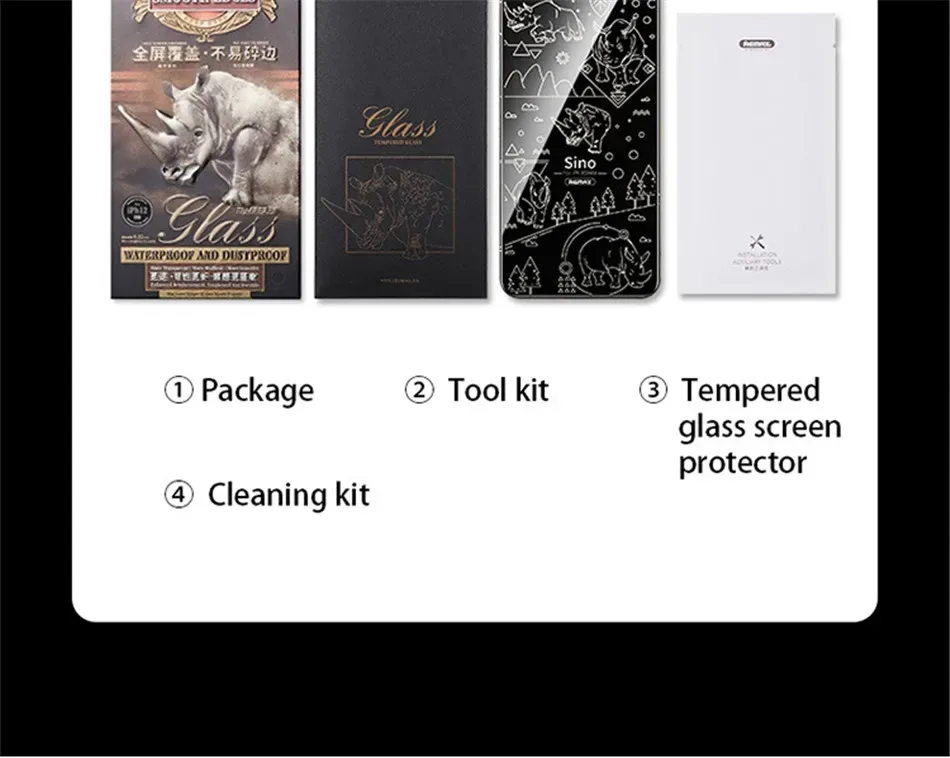 Remax Tempered Glass Full Screen Protector For iPhone 15 15Pro 14/13/12 Series 9H Hardness HD Vision