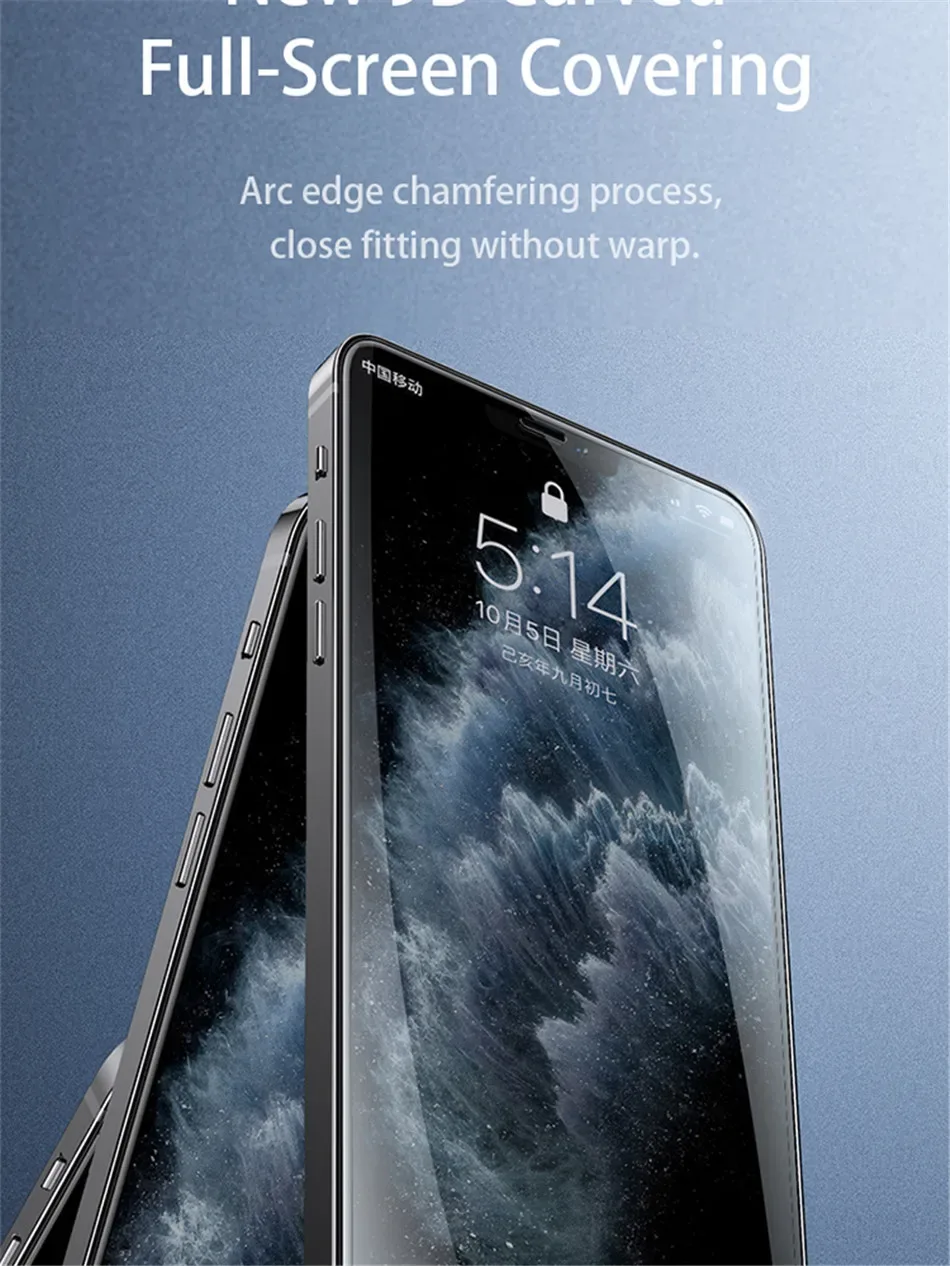 Remax Tempered Glass Full Screen Protector For iPhone 15 15Pro 14/13/12 Series 9H Hardness HD Vision