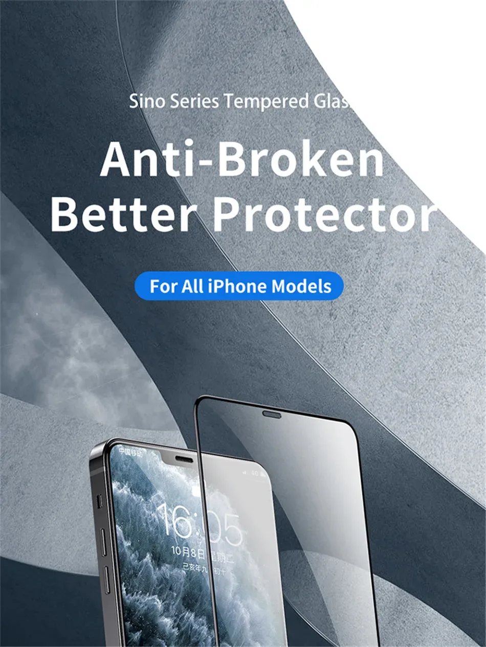 Remax Tempered Glass Full Screen Protector For iPhone 15 15Pro 14/13/12 Series 9H Hardness HD Vision