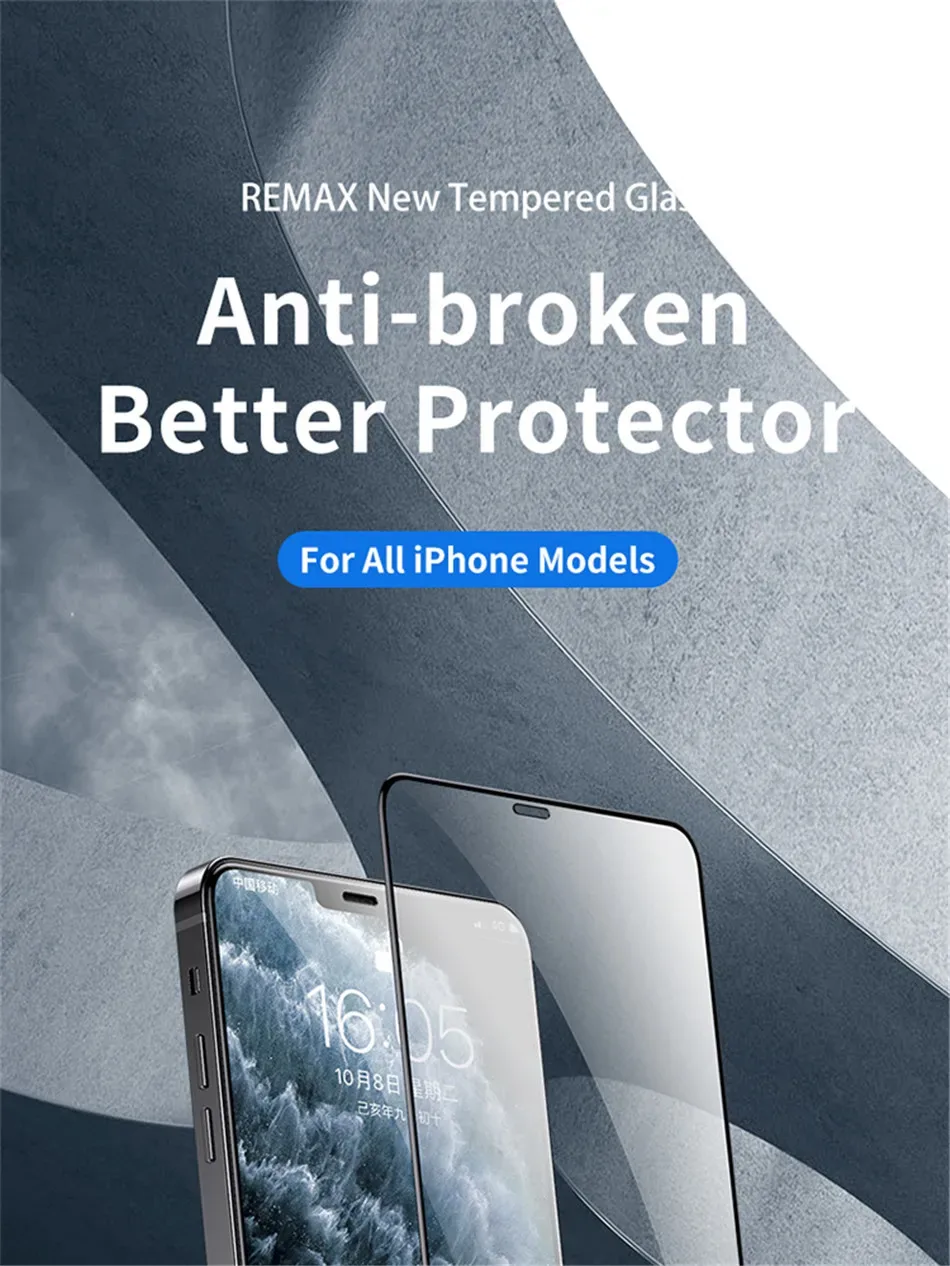 REMAX 3D HD Clear Tempered Glass For iPhone 16 16Plus 16Pro 16Pro Max Screen Protector