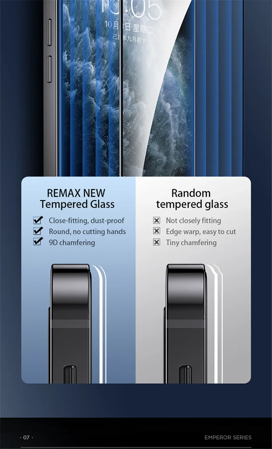 REMAX 3D HD Clear Tempered Glass For iPhone 16 16Plus 16Pro 16Pro Max Screen Protector