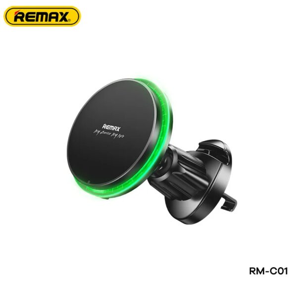 Магнитное автомобильное крепление-зарядка REMAX RM-C01 Magsafe 15W с беспроводной зарядкой