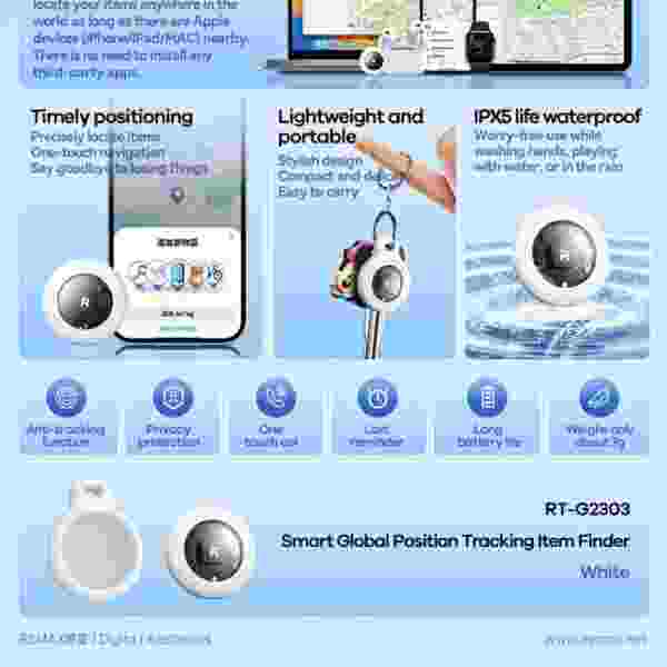 Трекер для поиска вещей Remax RT-02303 с GPS-позиционированием — изображение 3