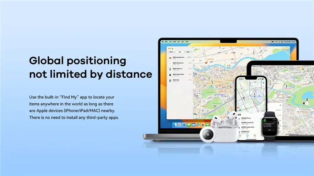 REMAX Smart GPS Global Position Tracking Finder Works For Apple Find My App Bluetooth Anti-Lost Tag Alarm Reminder For Pets