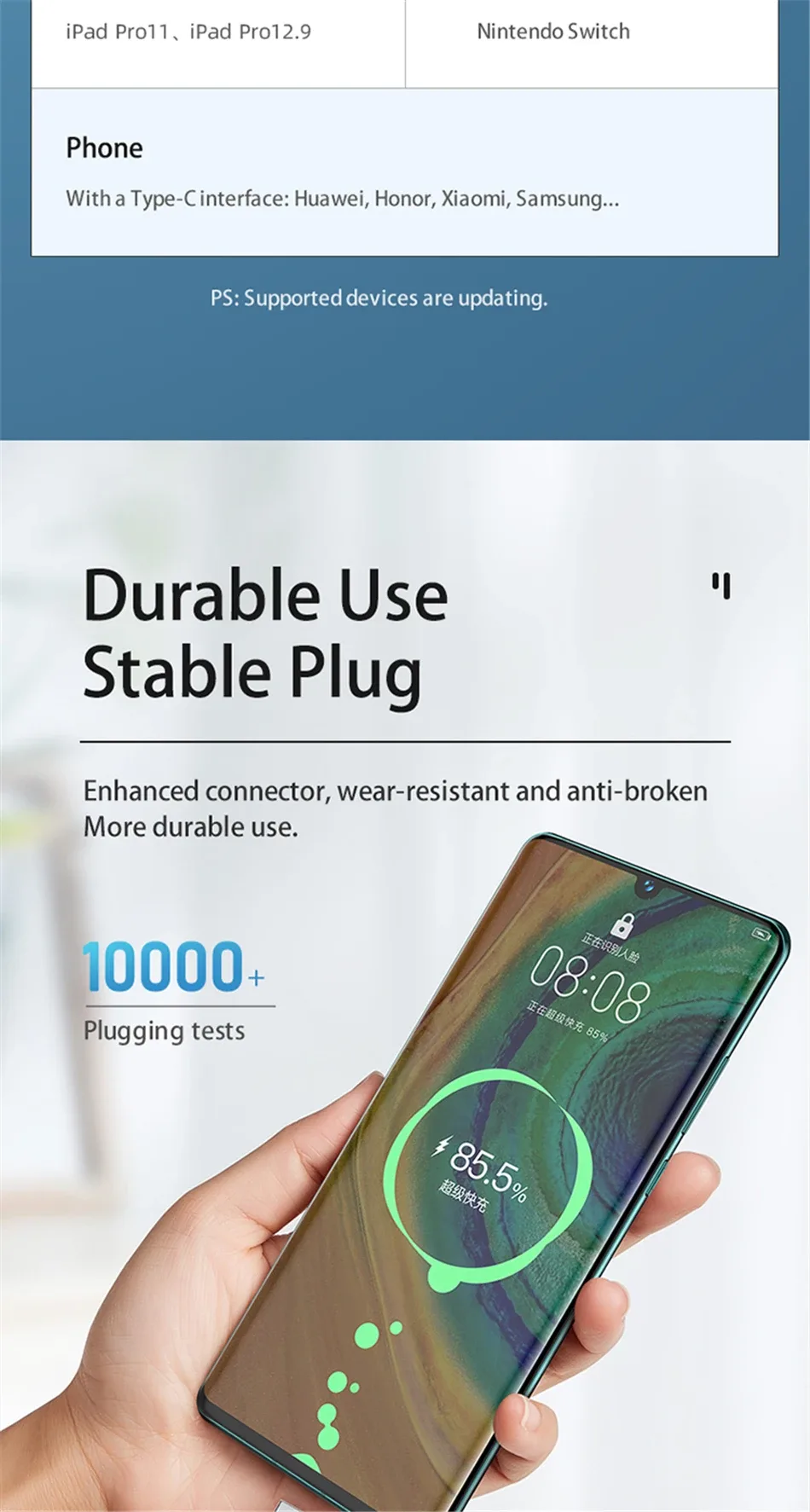 Remax 5A Fast Charging Data Cable Type-C Cable PD 22.5W Applicable to All USB Type-C Products High Speed Transmission 1M/2M