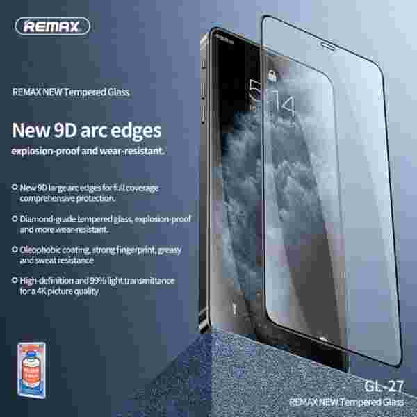 Защитное стекло Remax 9D для iPhone 15/14/13/12/11 с полным покрытием экрана — изображение 2