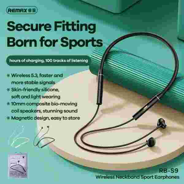 Remax Wireless Neckband Sport Earphone Bluetooth 5.3 Headphone With Mic For Call Music Sport — изображение 4