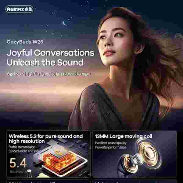 Беспроводные наушники Remax CozyBuds W26 Keyzou с Bluetooth 5.4 — изображение 2