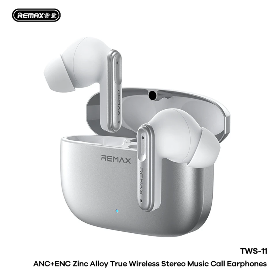 REMAX ANC+ENC Noise Reduction Zinc Alloy True Wireless Stereo Earphones TWS Earbuds For Music & Call Bluetooth V6.0 Headset