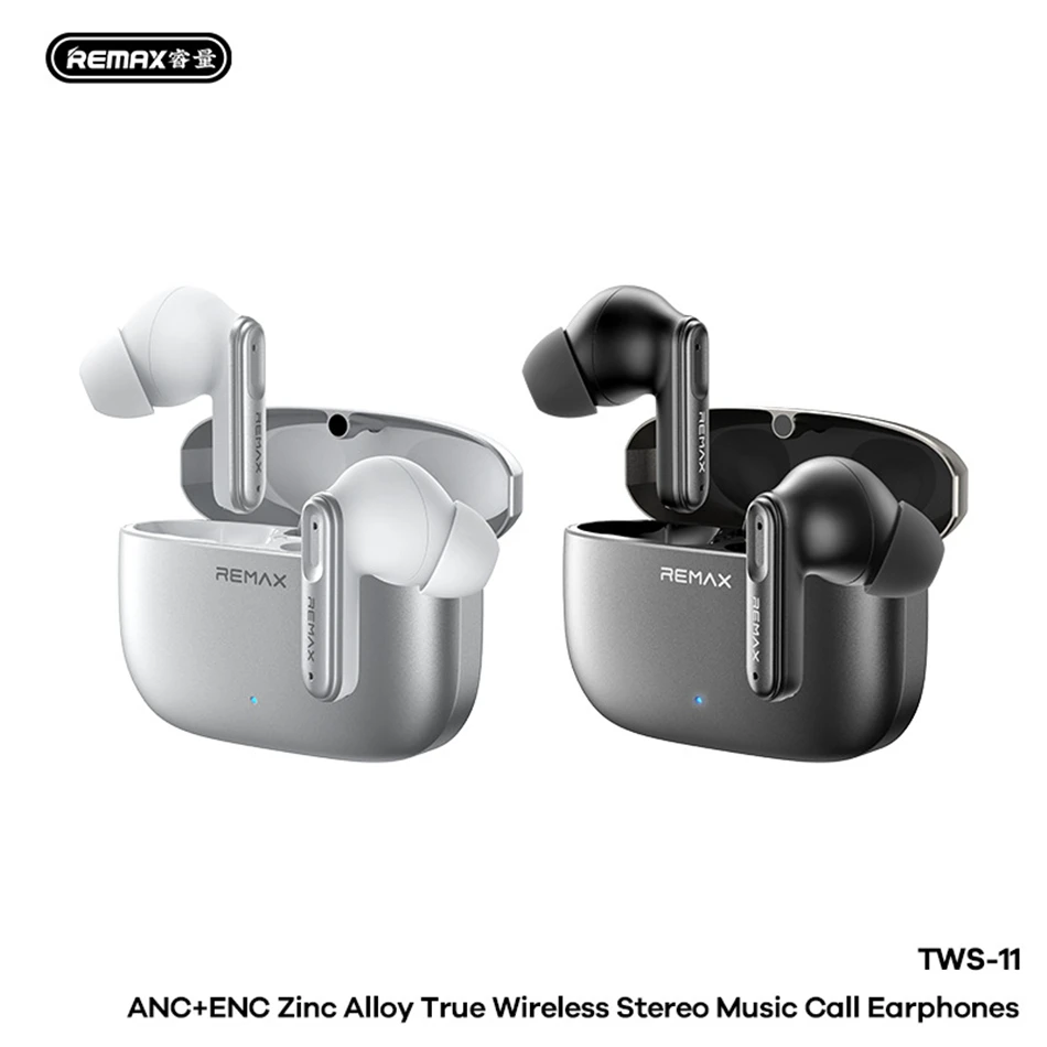 REMAX ANC+ENC Noise Reduction Zinc Alloy True Wireless Stereo Earphones TWS Earbuds For Music & Call Bluetooth V6.0 Headset