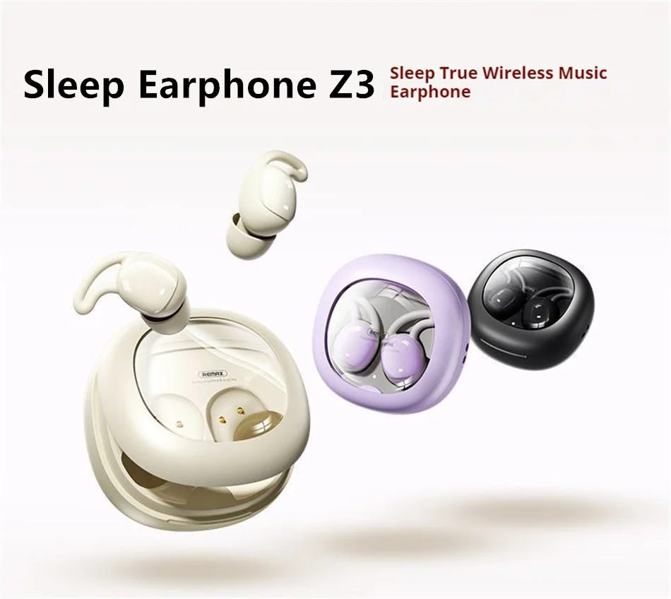 New REMAX Sleep True Wireless Earphone Noise Reduction TWS Earbuds With Mic For Music & Call Bluetooth 5.4 Soft Silicone