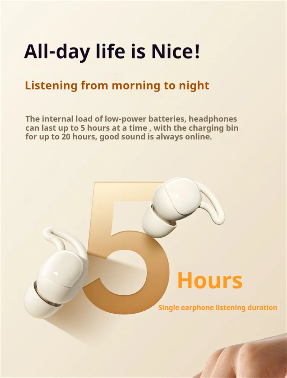 New REMAX Sleep True Wireless Earphone Noise Reduction TWS Earbuds With Mic For Music & Call Bluetooth 5.4 Soft Silicone