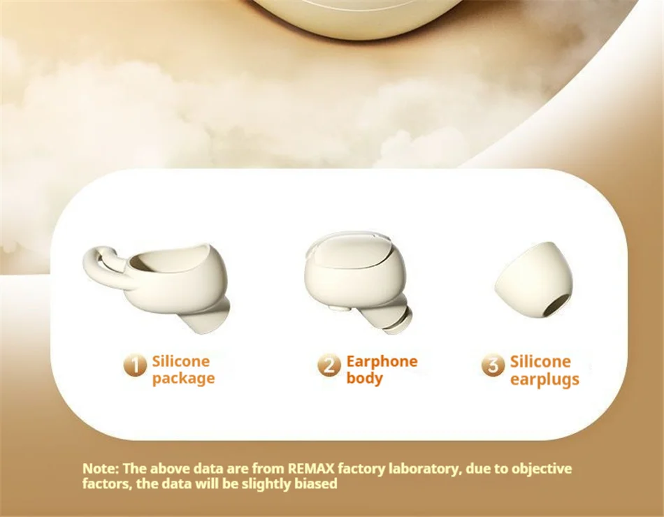 New REMAX Sleep True Wireless Earphone Noise Reduction TWS Earbuds With Mic For Music & Call Bluetooth 5.4 Soft Silicone