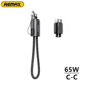 Кабель для зарядки и синхронизации Remax C6 (C-C) 65W с карабином и плетёным проводом 0.2M