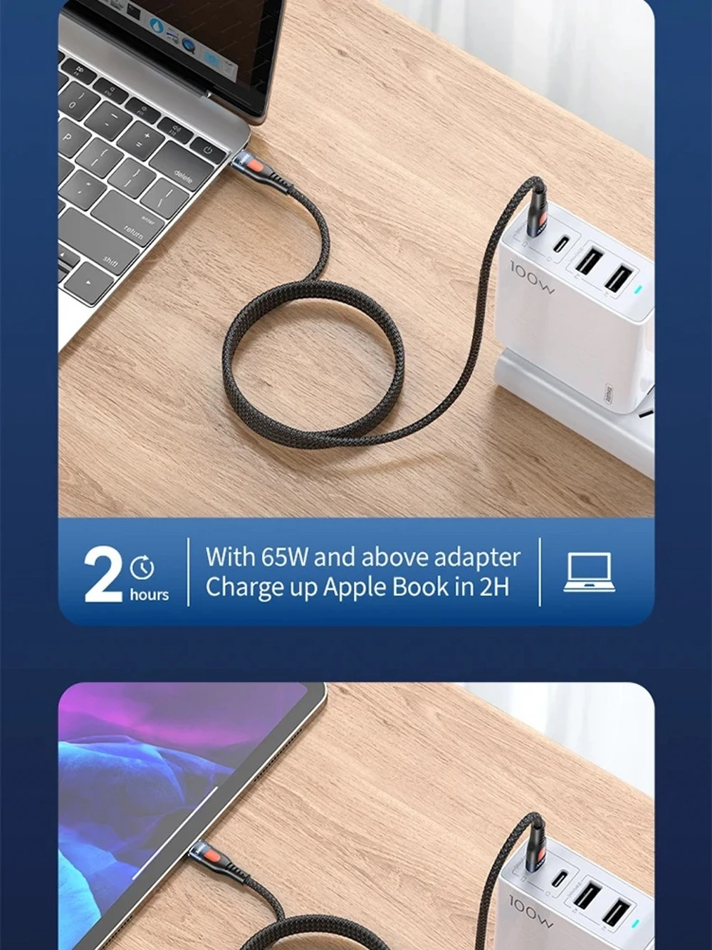 Remax cable100W Type C Fast Charging Braided Cable for iPhone 15 Charging Cable Data Transmission Cord for iPhone Xiaomi Samsung