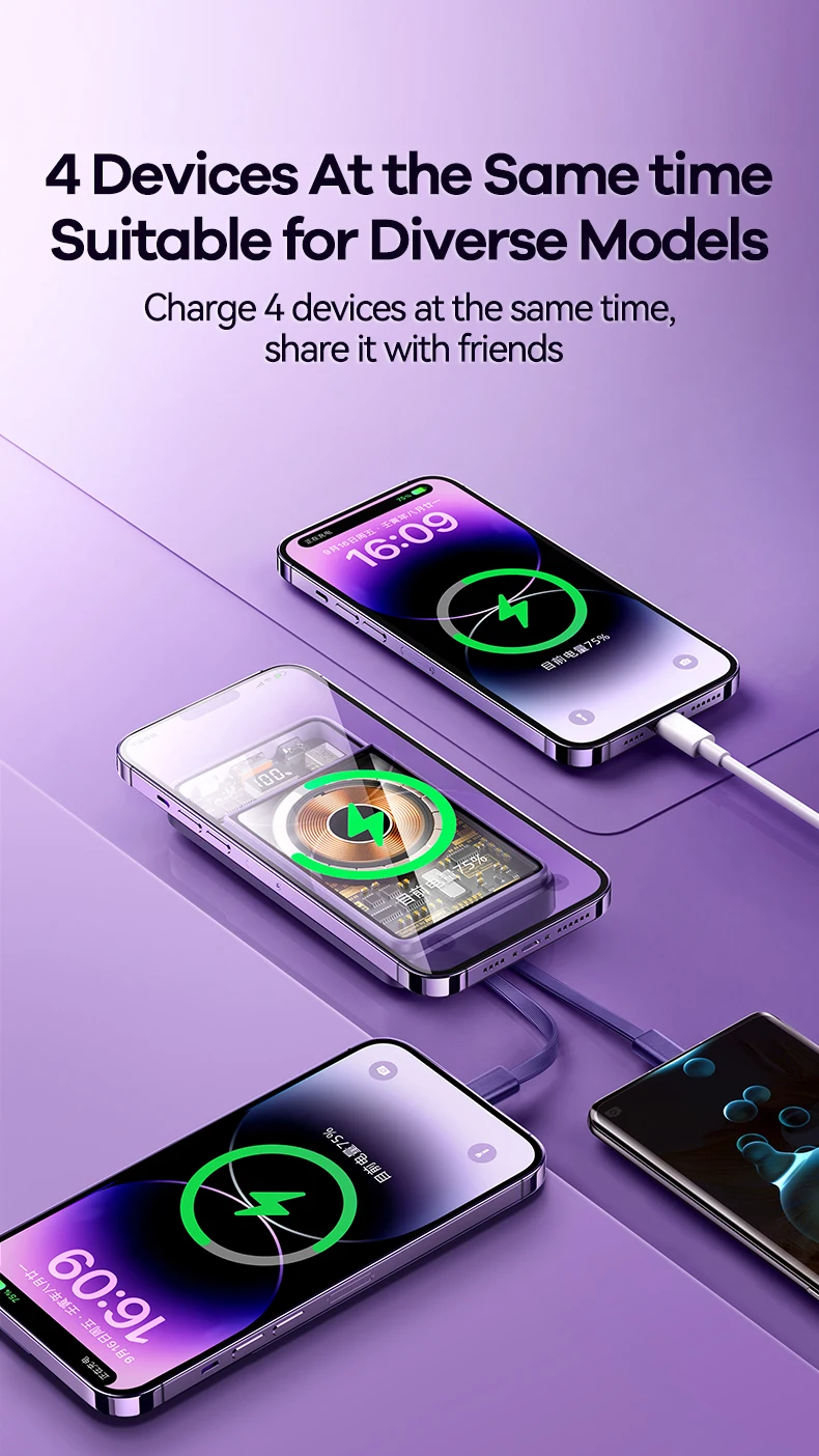 REMAX Magnetic Power Bank Wireless Charging Portable For iPhone 15 14 13 Xiaomi Samsung 20000mAh PowerBank 10000mAh Quick Charge