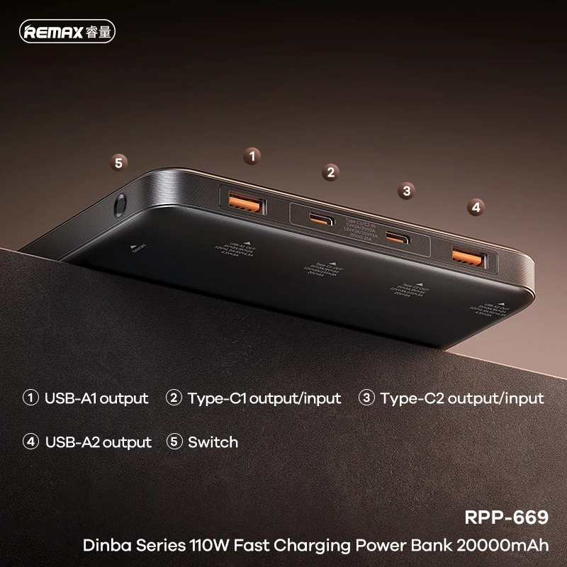 REMAX 110W 100000mAh 80000mAh 50000mAh Power Bank PowerBank Large Capacity External Battery Pack For iPhone 15 14 MacBook Laptop