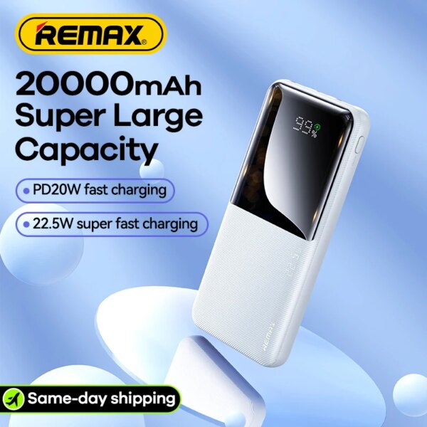Внешний аккумулятор REMAX RPP-117 Piloteer 50000mAh с быстрой зарядкой 27W PD и цифровым дисплеем — изображение 5