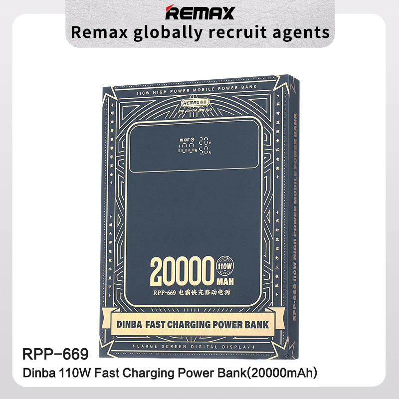 REMAX 110W 100000mAh 80000mAh 50000mAh Power Bank PowerBank Large Capacity External Battery Pack For iPhone 15 14 MacBook Laptop