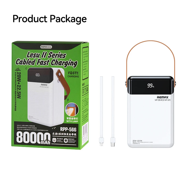 REMAX 80000mAh Power Bank Outdoor Fast Charging For iPhone 15 14 13 12 vs For MacBook iPad 100W 60000mAh High Capacity PowerBank