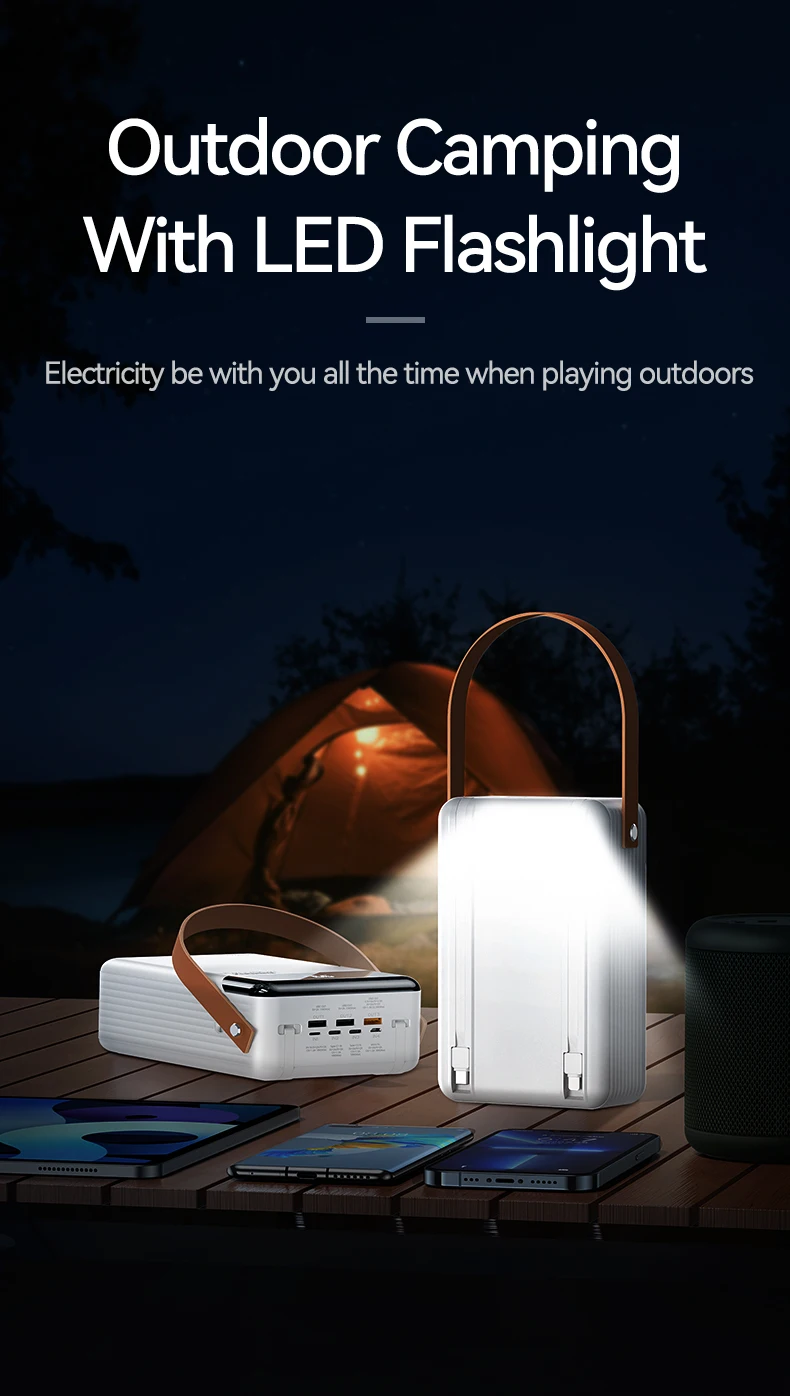 REMAX 80000mAh Power Bank Outdoor Fast Charging For iPhone 15 14 13 12 vs For MacBook iPad 100W 60000mAh High Capacity PowerBank