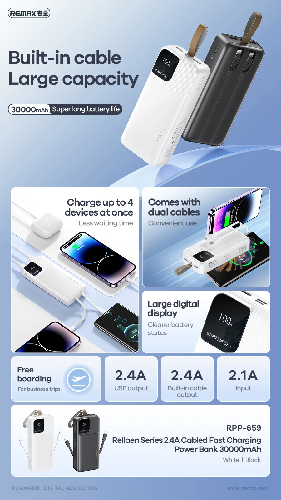 REMAX 45W 30000mAh Power Bank Fast Charging For iPhone 15 14 Samsung S23 Xiaomi Oneplus Magnetic Tape PowerBank Portable Charger