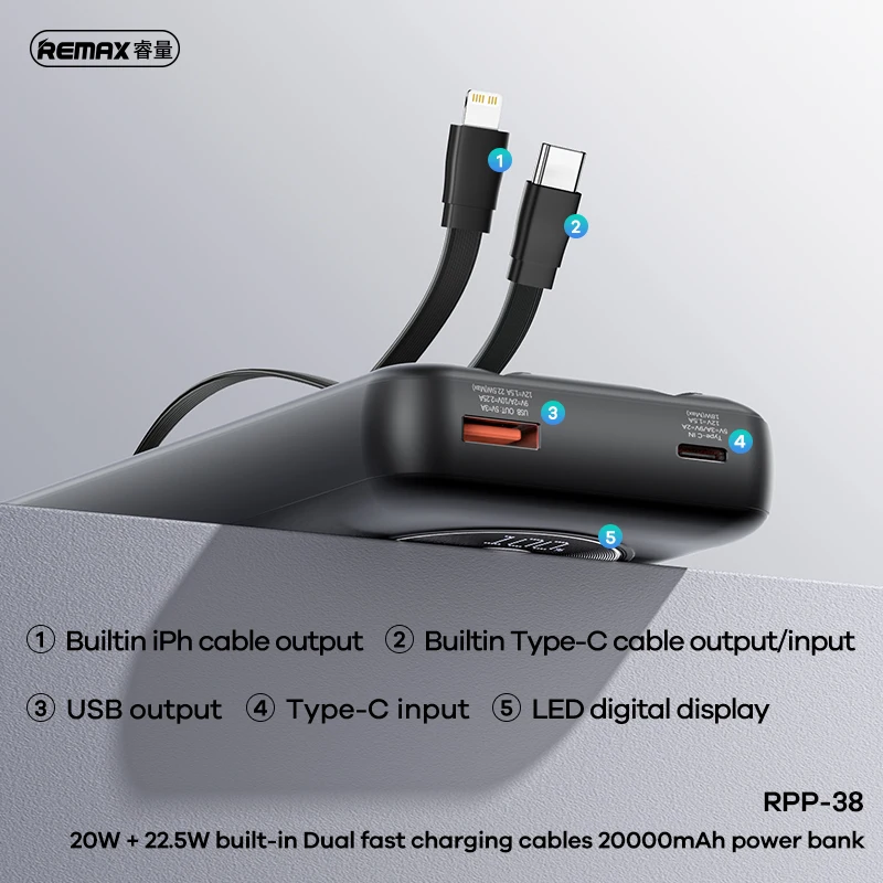 REMAX 45W 30000mAh Power Bank Fast Charging For iPhone 15 14 Samsung S23 Xiaomi Oneplus Magnetic Tape PowerBank Portable Charger