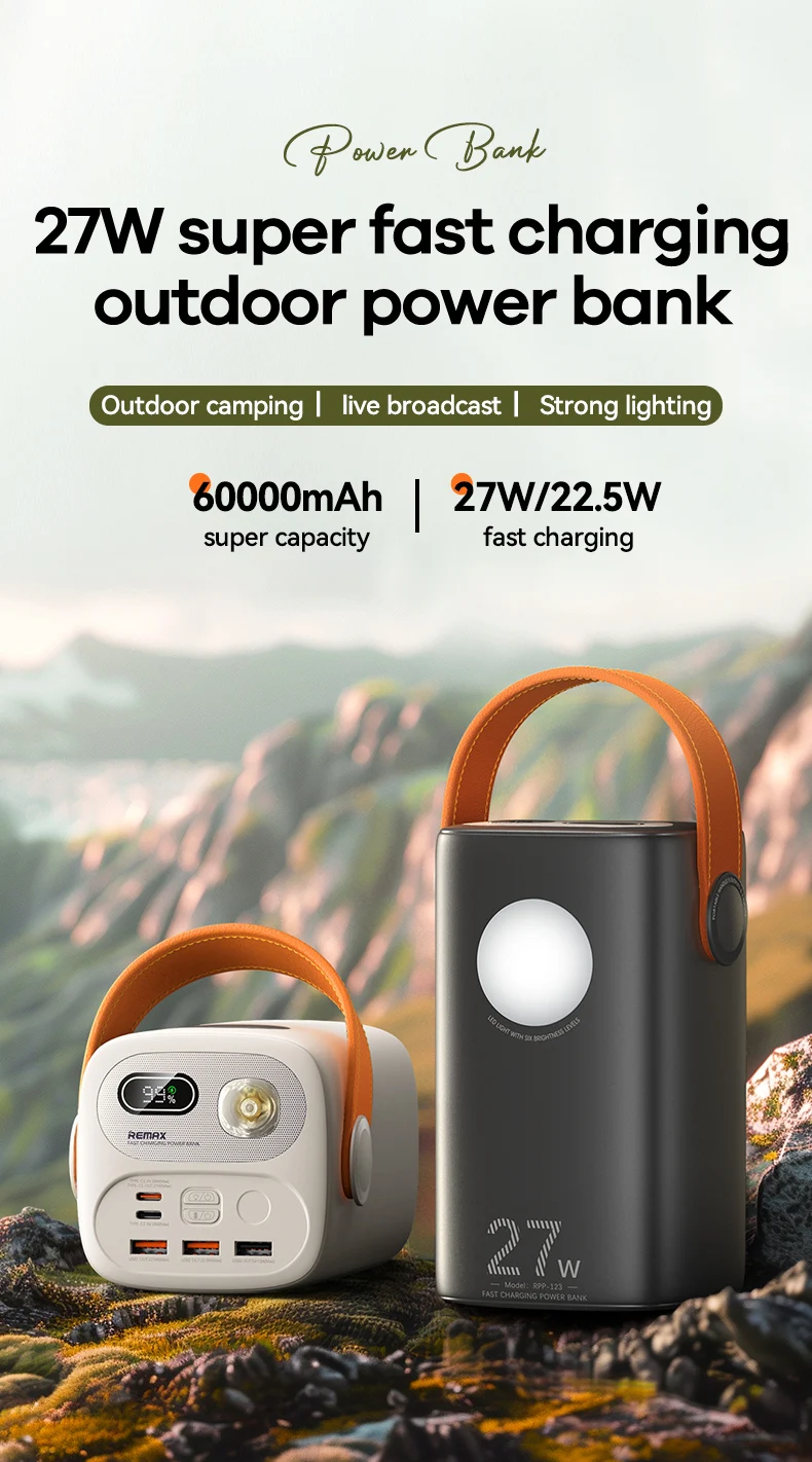 REMAX 100W 27W 80000mAh 60000mAh Power Bank Fast Charging For Laptop iPhone 15 Pro 14 13 X iPad PowerBank Outdoor Power Station