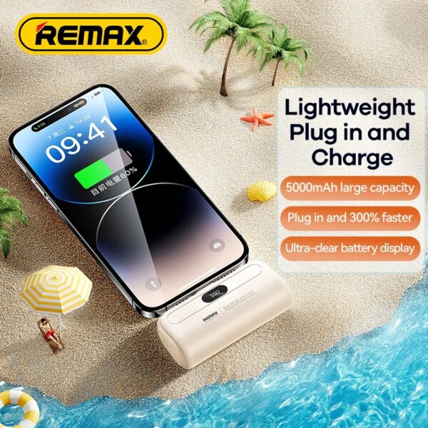 Внешний аккумулятор Remax RPP-633 Capsule Series для iPhone и Android с прямым подключением — изображение 2