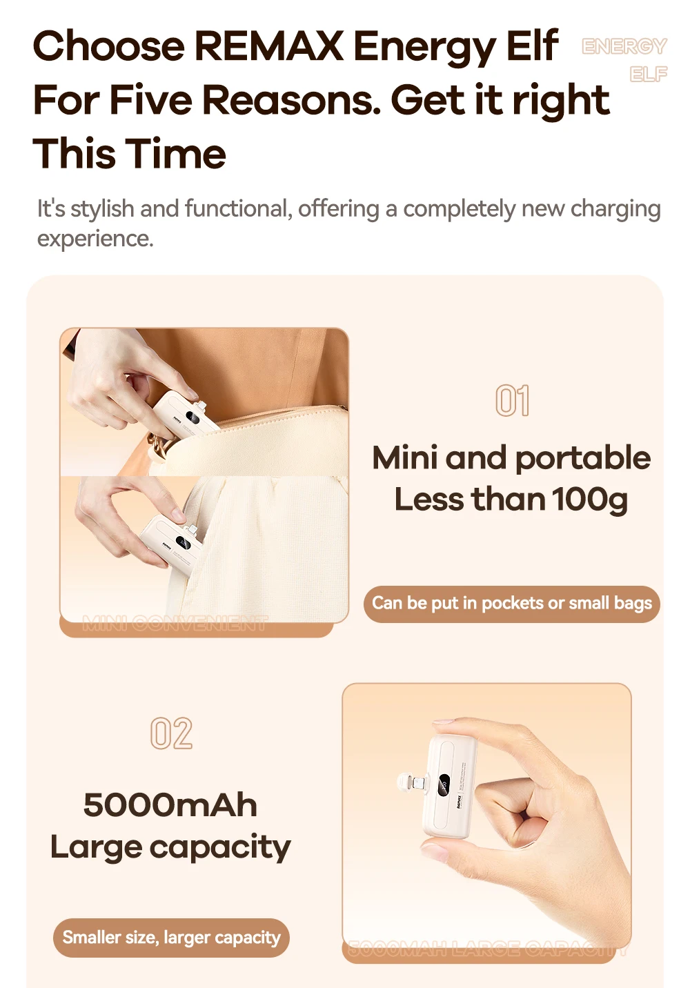 REMAX Power Bank Portable Charger For iPhone 16 Pro MAX 15 14 13 12 Mini 11 XS 8 Xiaomi Samsung Oneplus Pocket PowerBank 5000mAh