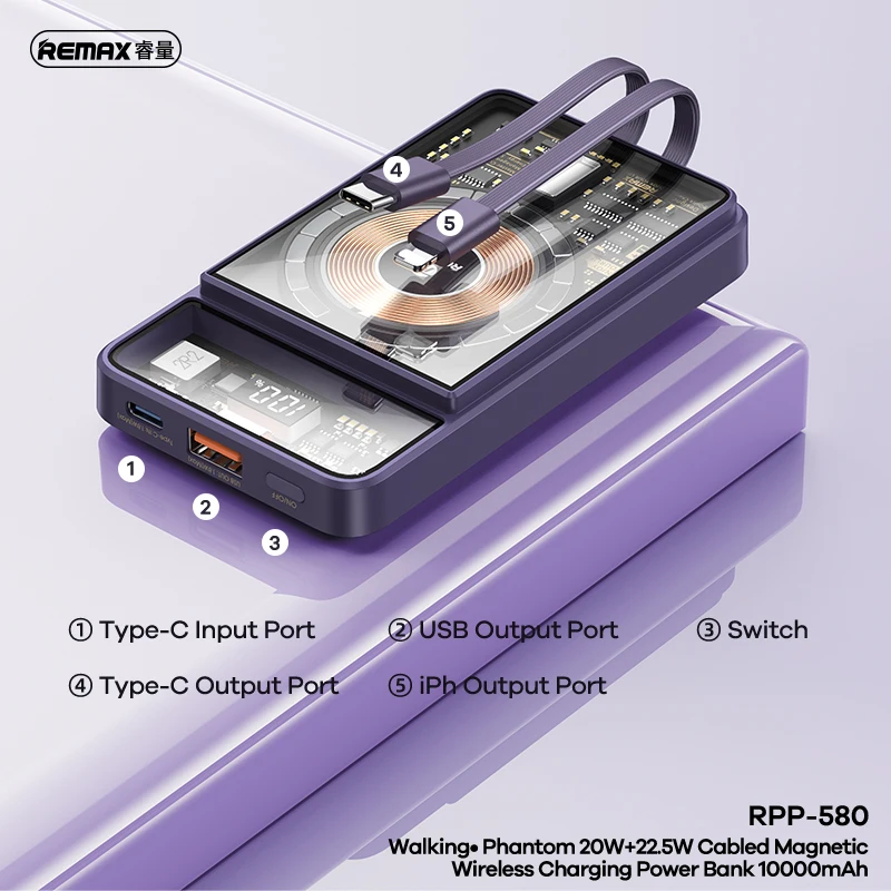 REMAX Power Bank Fast Charging For iPhone 15 14 Pro MAX 13 Samsung Xiaomi Oneplus Huawei vs Magnetic PowerBank Portable Charger