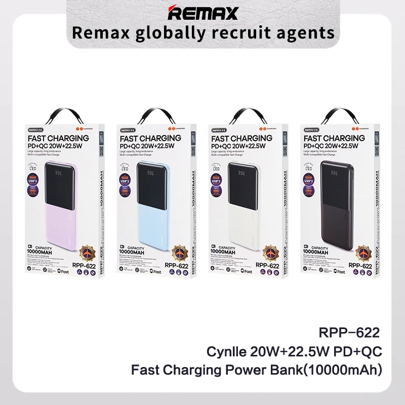 REMAX Power Bank 10000mAh Fast Charge For iPhone 15 Pro MAX 14 13 12 Mini iPad Tablets Samsung Xiaomi Portable Charger Powerbank