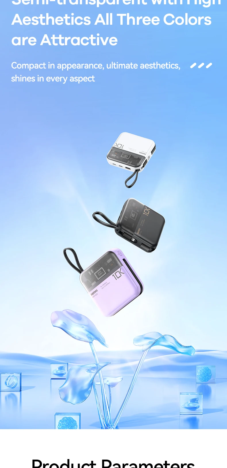 REMAX Power Bank 10000mAh Fast Charge For iPhone 15 Pro MAX 14 13 12 Mini iPad Tablets Samsung Xiaomi Portable Charger Powerbank