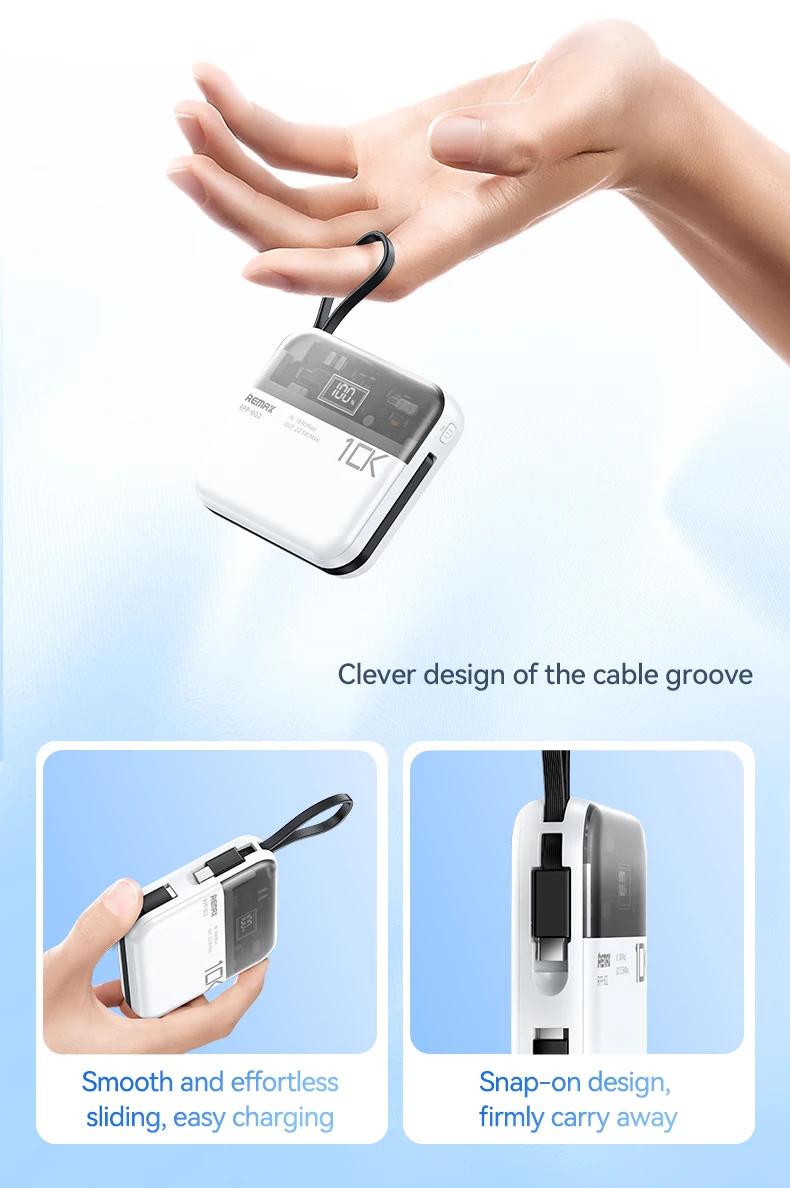 REMAX Power Bank 10000mAh Fast Charge For iPhone 15 Pro MAX 14 13 12 Mini iPad Tablets Samsung Xiaomi Portable Charger Powerbank